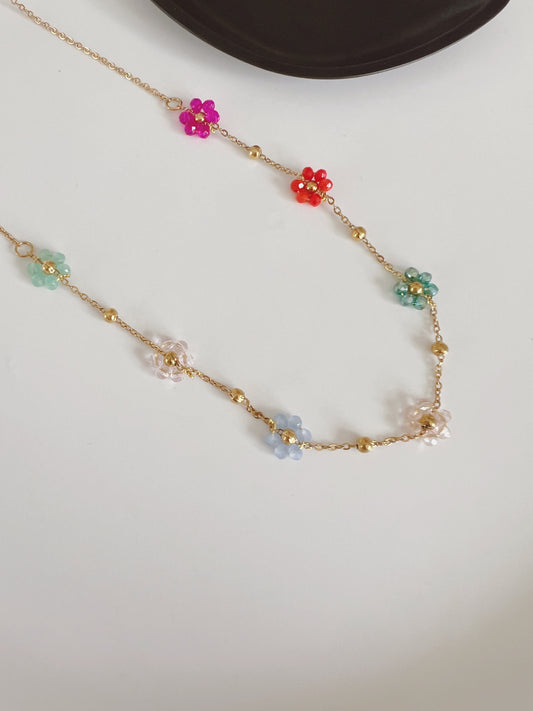 Multicolor flower necklace