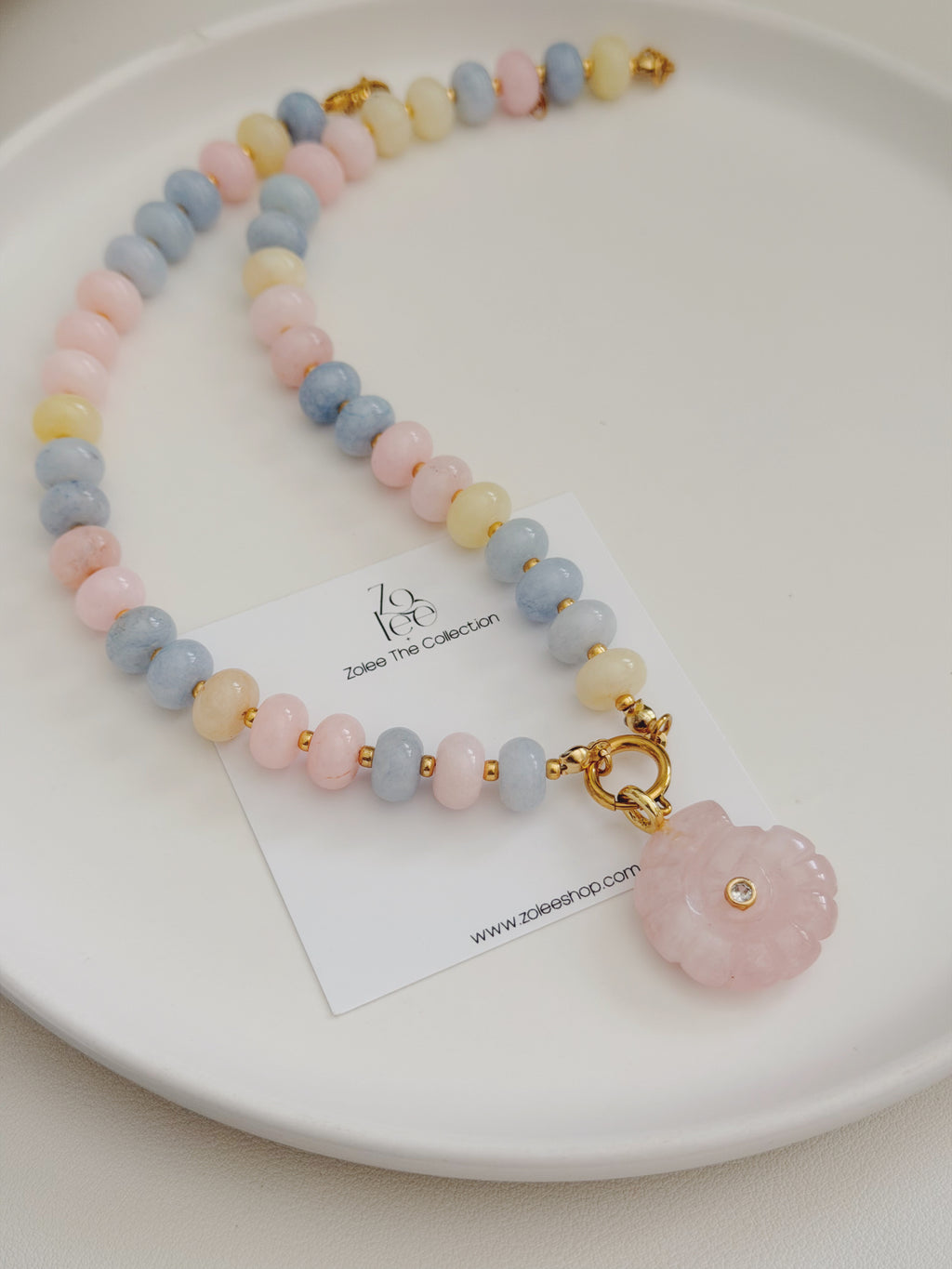 Pink shell necklace