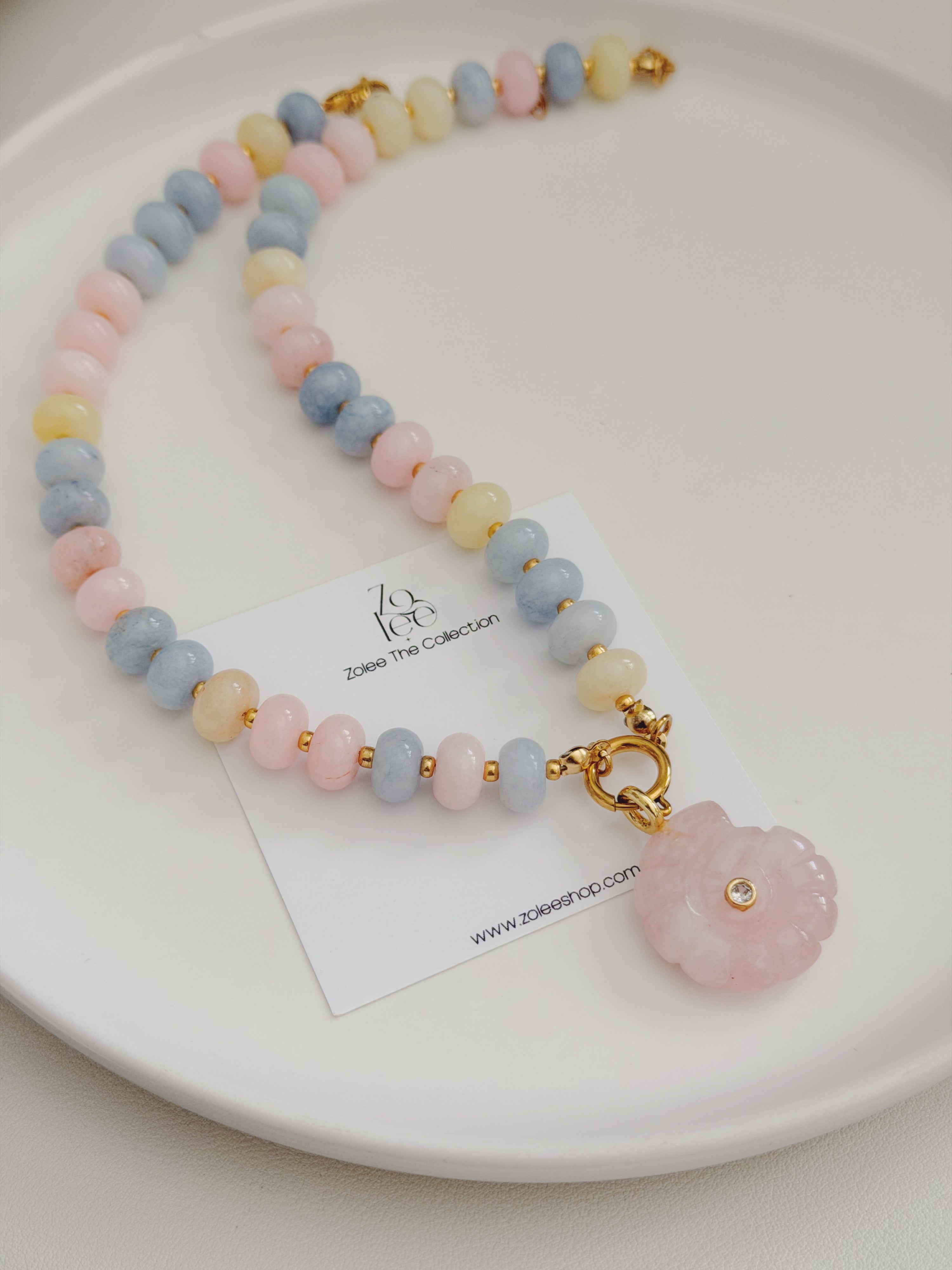 Pink shell necklace