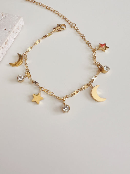 Moon & star lux bracelet