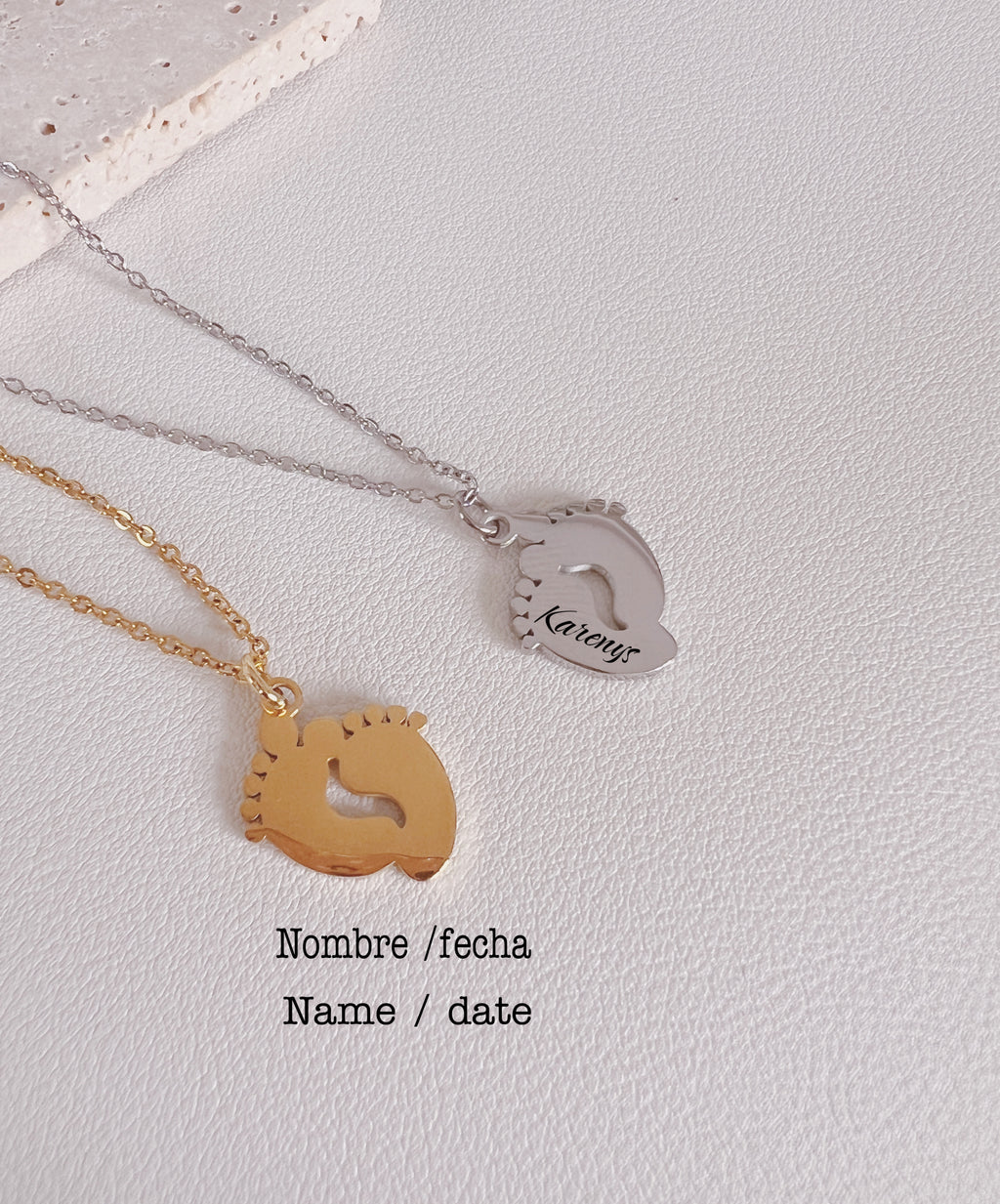 foot print love necklace