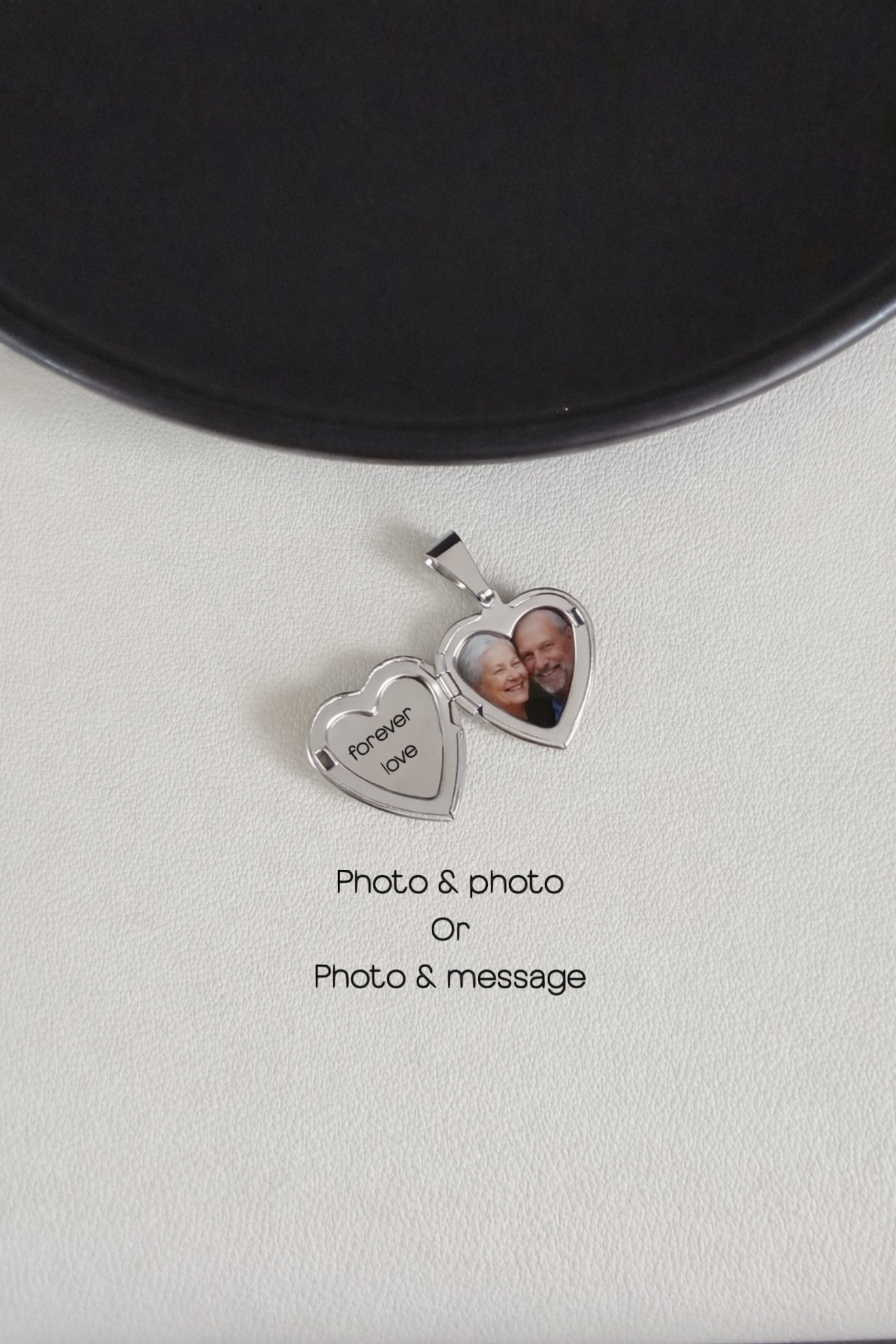 Heart photo necklace