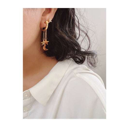 Moon & Stars dangle earrings