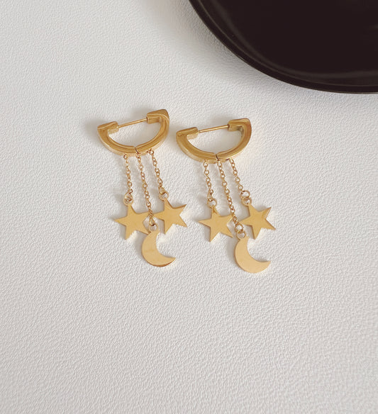 Moon & Stars dangle earrings