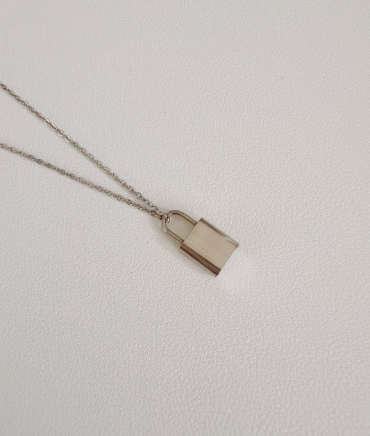 Lock monogram necklace