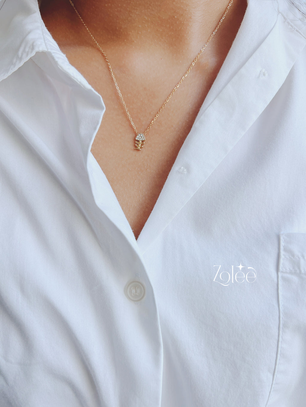 Tiny lux bonefish necklace