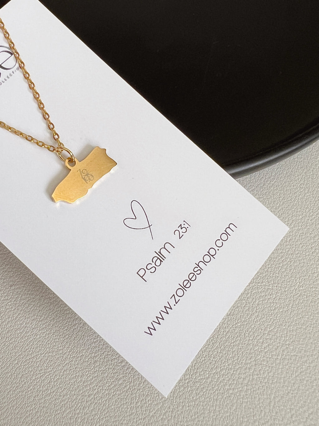 mini PR map necklace