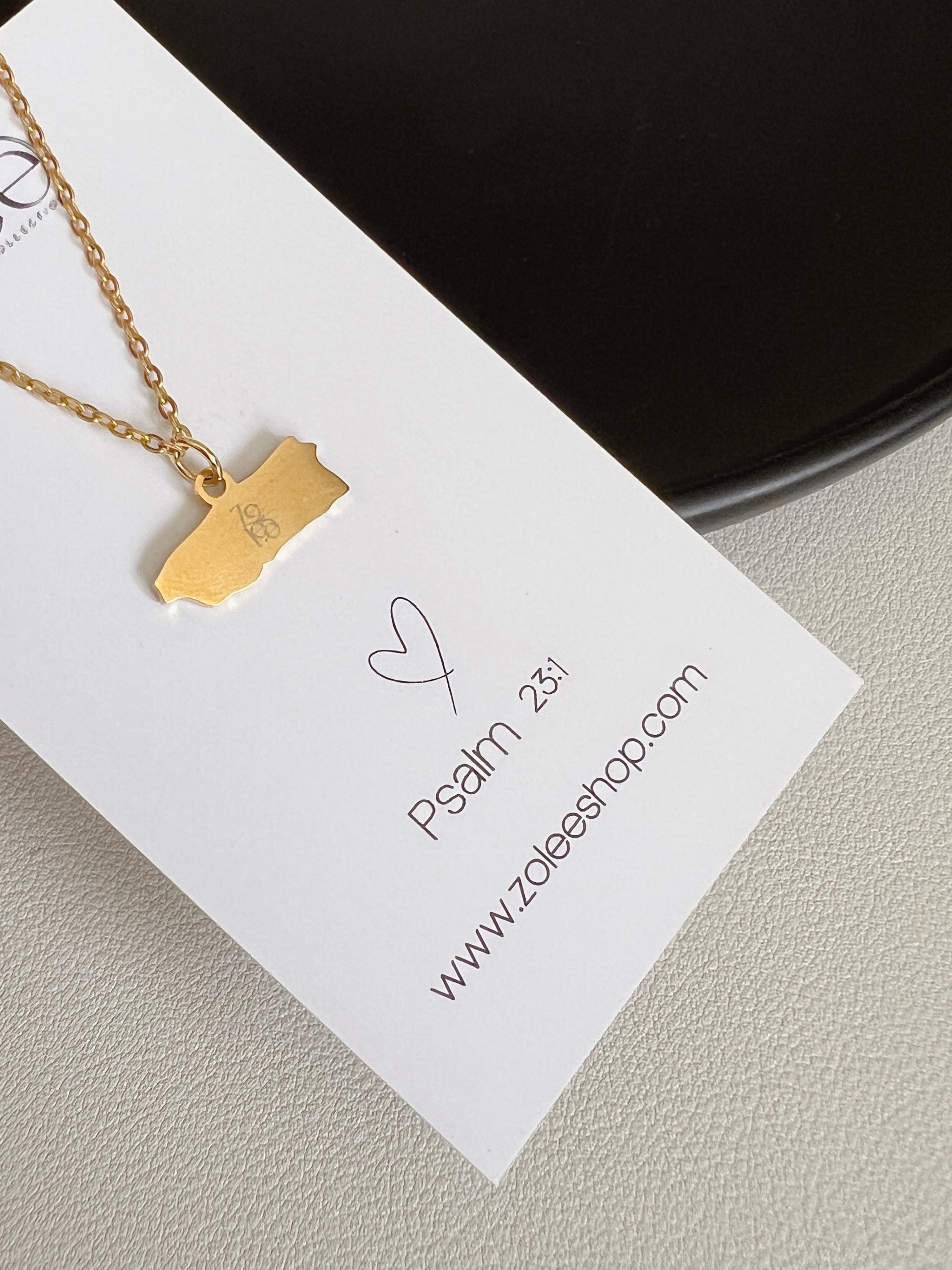 mini PR map necklace