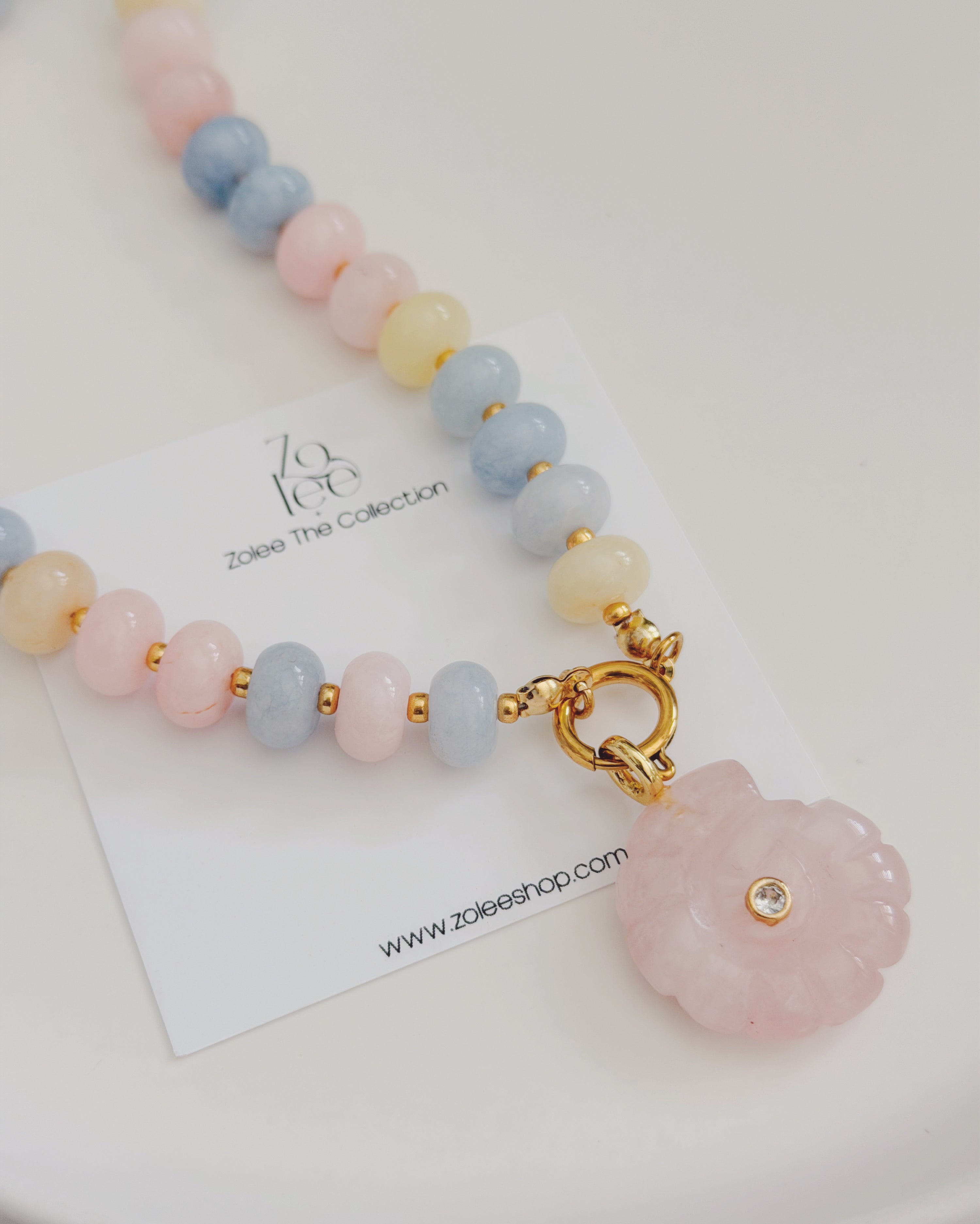Pink shell necklace