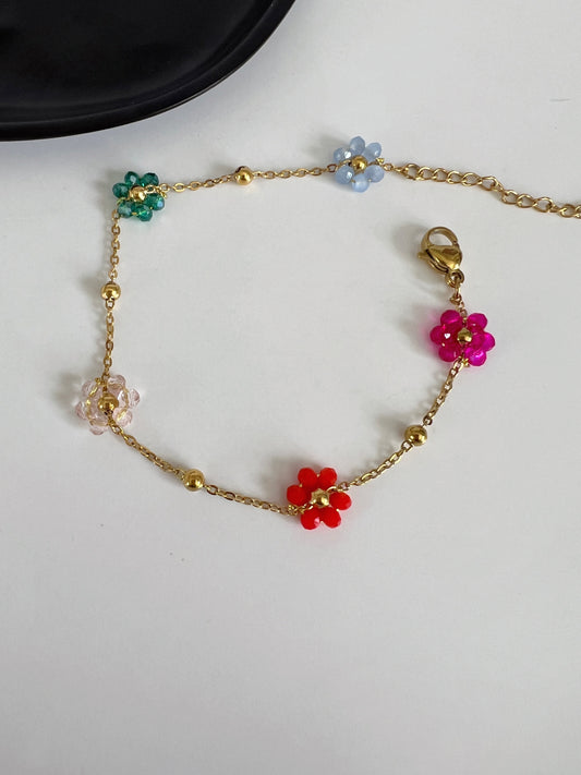Multicolor flower bracelet