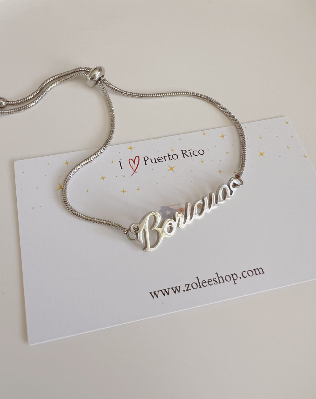 “Boricua “ silver bracelet