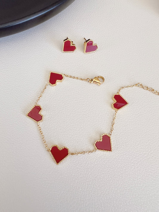 Heart red set
