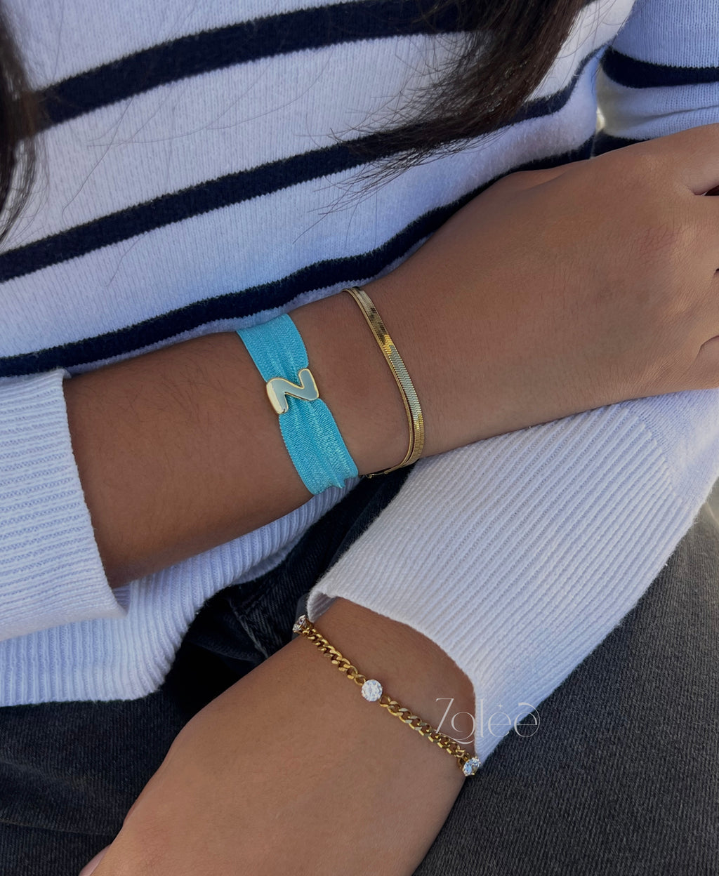 Letter spandex bracelet