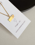 mini PR map necklace