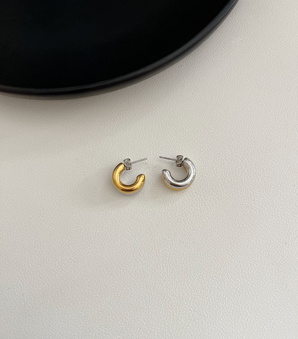 Gold Silver  hoops